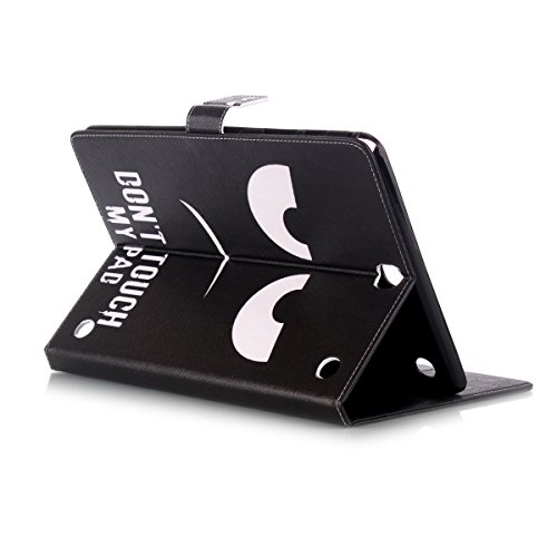 Galaxy Tab A 9.7 Hülle,Ukayfe Schwarz Augen Don’t Touch My Pad Painted Schutzhülle fur Galaxy Tab A 9.7 SM-T550 Ledertasche Lederhülle Smart Case Cover,[Bunt Muster Design] Kunstleder Tasche PU Leder Schutzhülle Brieftasche Etui Schale Hülle for Galaxy Tab A (9.7 Zoll) SM-T550 mit 1 x Schwarze Eingabestift - 5
