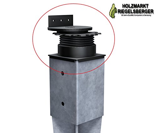 10 Stk. K&R 6957 Terracon Terrassenlager FLEX für Einschlag- & Eindrehhülsen 90 x 90 mm, Drehfuß, Stellfuß, Terrassen, WPC, Holz Dielen, Fundament von Gartenwelt Riegelsberger