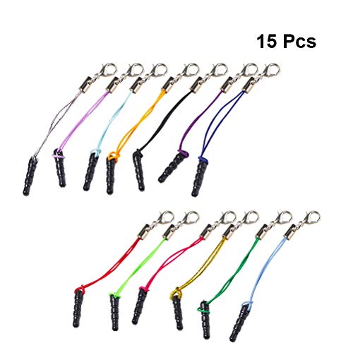 Preisvergleich Produktbild artibetter 15Pcs Handy-Kordelband mit Staubkappen und Karabinerhaken