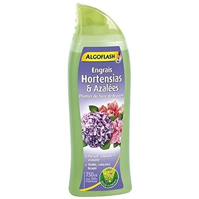 ALGOFLASH Engrais Hortensias et Azalées, Jusqu'à 100 L, Bouchon doseur inclus, 750 ml, ALITB750