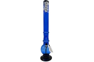 CHONGZ Acrylic Bong 50cm Spilling Guts Acrylic Ice Twist Plastic Waterpipe with Metal Cone & Stem (Blue)