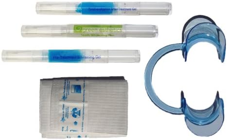 Complete Teeth Whitening Pen Kit with Pre-treatment, Non-peroxide Whitening Pen, Remineralization, Cheek Retractor and Bib