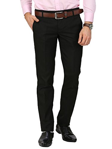 Routeen Black Tussar Slim Fit Formal Trousers for Men RS.493 (62.00% Off) - Amazon