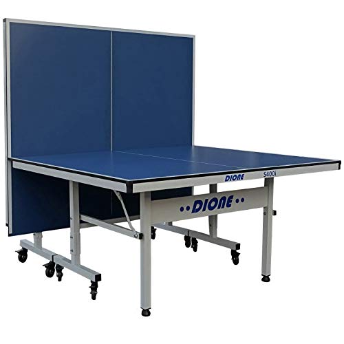 Dione Tischtennisplatte School Sport 400 kompakt Indoor Blau TT-Platte rollbarer und klappbar Tischtennistisch - 10 Minuten Installation - 70KG