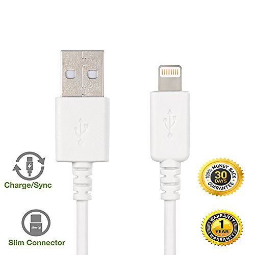 iPhone Charger Lightning Cable [4 Pack], EReach 11â€™â€™ Short Lightning to USB Sync and Charging Cable/Cord for iPhone 7 plus/7/6s plus/6s/6 plus/6/5s/5c/5, iPad Mini, iPad Air, iPod/iPod Touch (White)
