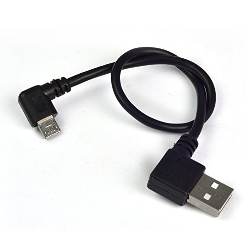MENGS® 25 cm Doppel biegewinkel von 90 Grad USB an Micro B Daten links Ladekabel für Samsung HTC LG Android Handy - 3