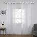 Produktbild FLOWEROOM Transparent Voile Gardinen - Einfarbige Durchsichtig Vorhänge mit Ösen für Wohnzimmer 245x140 cm Weiß 2er Set