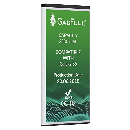 GadFull Batterie pour Samsung Galaxy S5   Date de Production est 2018   correspond    l   EB-BG900BBE EB-BG900 Lithium-Ionen-batterie d   origine du m
