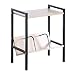Produktbild WOLTU RGB9306hei Standregal Bücherregal Couschtisch Metallregal Nachttisch aus Holz und Stahl, mit 2 Ablagen, klein, ca. 52 x 28 x 59 cm, Schwarz + Hell Eiche