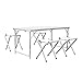 Produktbild HOMFA 120cm Campingtisch Klapptisch Set mit 4 Klappstühle Aluminium. Höhenverstellbarer Klapptisch Campingmöbel als Gartentisch, Falttisch, Reisetisch, zum Camping uvm. (weiß, 120cm)