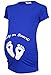 Happy Mama. Woman's Maternity Slogan Little Feet Funny Print Top T-shirt. 199p (Royal Blue, UK 14/16)