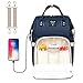Produktbild Baby Wickelrucksack Wickeltasche mit Wickelunterlage Multifunktional Große Kapazität Babytasche Reisetasche USB-Ladeanschluss für Unterwegs, Marineblau