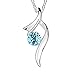 Om Jewells Platinum Plated Dreamy Blue Crystal Studded Simple Designer Pendant Necklace With Chain For Women RS.234.00