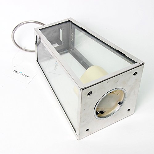 Signstek Deko flammenlose Laterne aus Edelstahl und gehärtetem Glas - 3