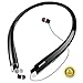 Produktbild Bluetooth Kopfhörer, DolTech Stereo Wireless Headset Neckband Einziehbarer Sport Earbuds mit Mic Noise-Cancelling, Sweatproof Bluetooth 4.1 für iPhone IOS Android( (HWS990 Schwarz)