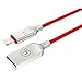 Produktbild USAMS Ladekabel für iPhone 1.2Meter, USB Kabel Nylon geflochten Datenkabel Auto Disconnect nach voll Laden mit LED Licht Kompatibel mit Apple iPhone X 8/8 Plus 7/7 Plus 6S/6S Plus 6/6 Plus 5S SE 5, iPad iPod (1.2M Rot)