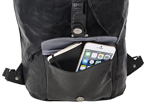 Rucksack Gusti Leder studio  Nolan  Lederrucksack Unirucksack B  ffelleder Gro   Vintage Schwarz 2M23-20-6wp