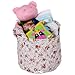 Minene Small Blue Flowers Fabric Storage Basket Organiser with Handles 18x22cm
