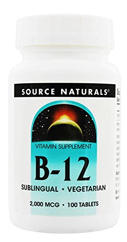 Source Naturals B-12 Sublingual, 2000Mcg, 100 Tablets
