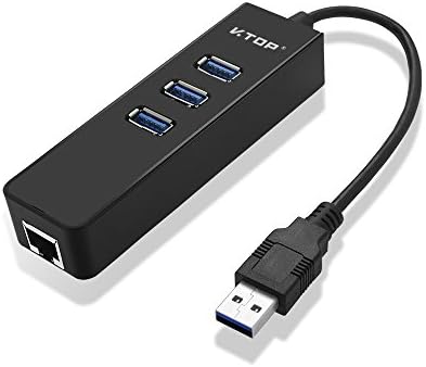 V.TOP 3 Port USB3.0 Ethernet Hub - USB 3.0 to RJ45 Gigabit Ethernet Adapter with 3 Ports3 USB 3.0 Data Hub