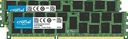 Crucial 32GB Kit (16GBx2) DDR3 1866 MT/s (PC3-14900) Registered DIMM 240-Pin Memory for Mac - CT2C16G3R186DM