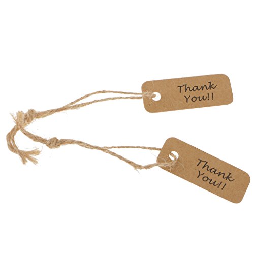 100pcs Danke Weihnachten Kraftpapier Geschenk Tags Etiketten Karten Braun Hängen - 9