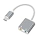 Produktbild USB C Audio Adapter, Auswaur Externer Stereo Soundkarten Adapter mit 3,5 mm Kopfhörerbuchse, Kopfhörerbuchse und Mikrofonbuchse für Windows, Mac, PC, Laptops, Desktops und Mobiltelefone (Type C-Grey)