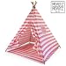 Produktbild Moritz & Moritz Tipi Zelt für Kinder - Rosa Gestreift - Kinderzelt Spielzelt Geschenkidee - Mit Bodendecke und Fenster - Für Haus und Garten