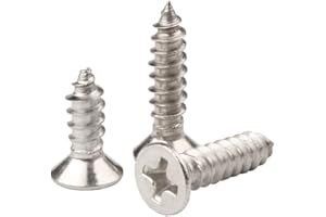 ORANXIN M4 x 8mm 100 Pcs Acero inoxidable 304 Tornillos para madera Cruz Avellanada Cabeza plana Autoperforante Alargar Tornillos autorroscantes