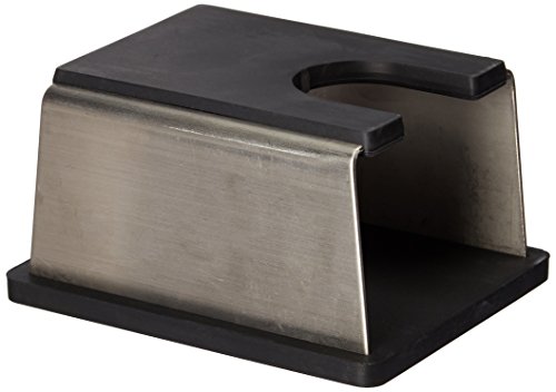 Espresso Parts Barista Basics Stainless Steel Tamp Stand with Rubber Base, Black/Stainless Steel