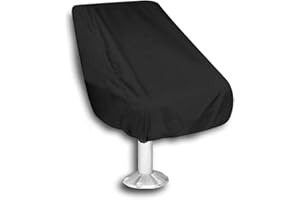 BOSKING Boat Seat Cover Outdoor Waterproof Pontoon Boat Seats Cover Weather Resistant Captain’s Chair Seat Cover All Season Protection - Black (25.6" x25.6x47 inch, 1 pc)