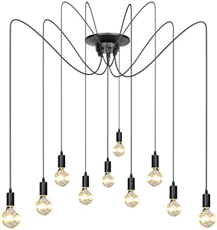 Edison Chandelier Pendant Lights Ceiling light Retro American Simple Spider light,10 heads 2.0 meters