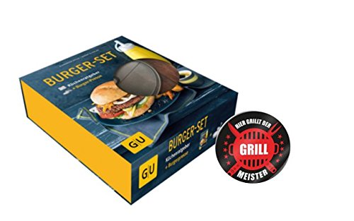 Preisvergleich Produktbild GU Burger-Set: Lieblings-Fastfood selbst gemacht mit Burgerpresse aus Aluguss + "Grillmeister" Sticker by Collectix