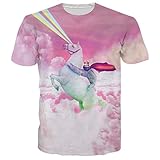 Graphic 3D Cautivador - Camiseta de manga corta para hombres Diseño de animales en 3D con estampado completo, camisetas divertidas y únicas para el modelo 3D: estilo de unicornio, piña, flamenco, gato y cerveza