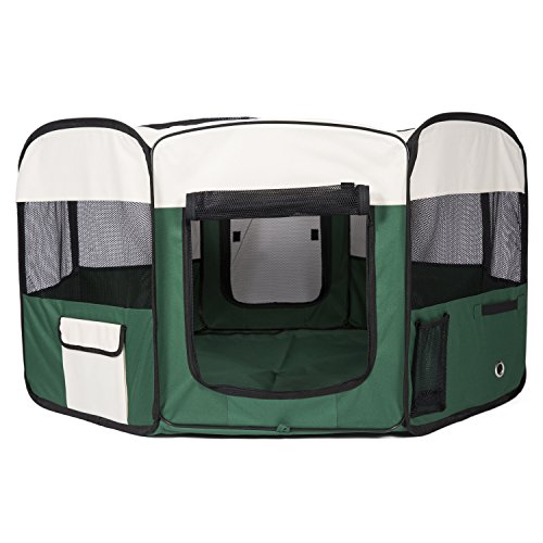 Maxmer Recinzione per Cani e Gatti Recinto per Cani da Interno in Nylon Tenda per Cuccioli Ventilato e Respirante da Viaggio e Giardino Cuccia Pieghevole