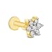 Vijisan Nose Pin Ring Collection 0.22 Ct. 925 Sterling Silver Cluster Floral Shape Nose Ring For Women [GUNP0030] RS.659.00