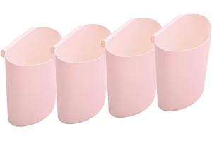 RIKYO 4 soportes para colgar tazas, accesorios para carrito rodante, recipientes para plantas, macetas colgantes,cubo de almacenamiento, soporte para lápices,oficina,organizador de pared de cocina (rosa)