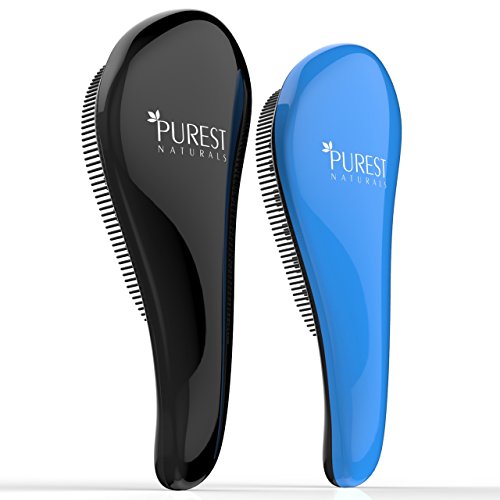 Purest Naturals Original Detangling Hair Brush Set - Best Detangler Wet Shower Comb For Women, Men, Girls & Boys - Detangles Knots Easily
