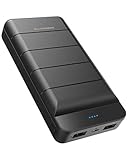 【Dualer 2,4-A-Ausgangsport】 Der 2,4-A-Ausgang für jeden der beiden USB-Ports lässt sich um das 1,2-fache schneller als eine Standard-Powerbank laden