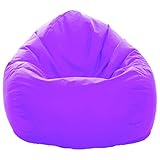 GlueckBean Gamer Pouf poire Tailles XXXL XXL XL Grande fauteuil de salon pour intérieur et extérieur Avec garnissage en polystyrène EPS, lilas, XXXL-420