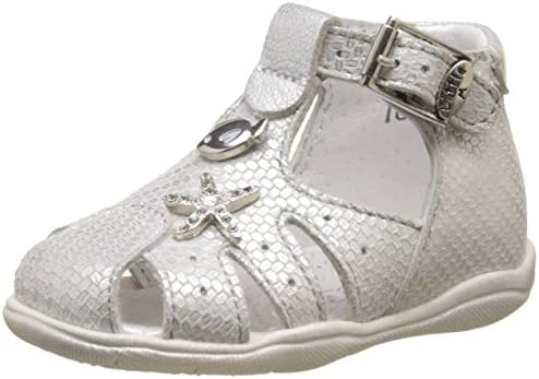 Little Mary Baby Girls’ Dorade Sandals, Silver (Damier Argent), 5.5 UK