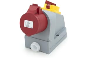 ELS Elektrotechnika Kombi Wandsteckdose Baustromverteiler Wandverteiler 1x CEE 16A + Hauptschalter 0-1, Stromverteiler Verkabelt, für Innen und Außen, Werkstätten und Fabriken IP44