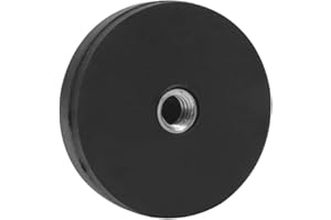 NovelGoal D36 mm Mini-Magnethalterung, stark, rund, gummierte Basis, 1/4 Zoll, M4, M5, M6 für Camcorder, Smartphones für LED-Lichtleiste, Halterung (1/4-20, flaches Schraubenloch)