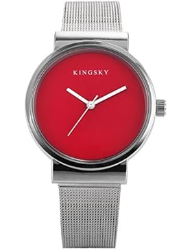 AMPM24 Damen Armbanduhr Rot Schlichtes Design Silber Legierung Uhrband WAA1038