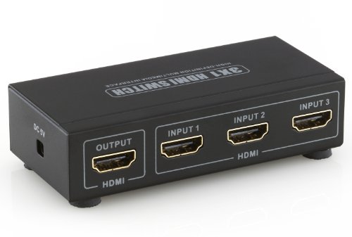 deleyCON HDMI Switch / Verteiler 3 Port - 3D Ready / 1080p - Metallgehäuse