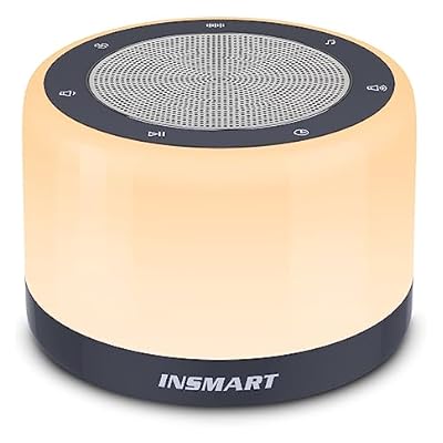Insmart White Noise Machine, Sleep Aid Sound Machine With 8 Colors Night Lights For Baby Kid Adult, 32 Soothing Sounds 5 Timer Memory Function Full Touch Metal Grille For Office Travel Gift, Plug In…