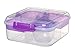 Produktbild Sistema 5-Fach unterteilte XL Lunchbox BENTO Cube - 1250 ml Vesperdose inklusive Becher mit Schraubverschluss 17,5 x 17,5 x 8 cm (B x T x H) 21685 (transp ./ Lila)