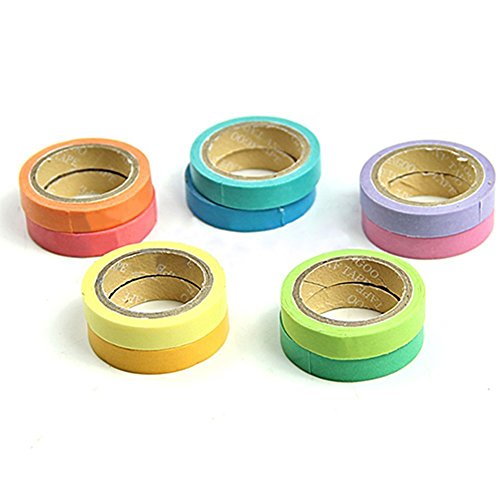 Hosaire 10 x decorativo de Washi Tape arco iris rollos de papel para Manualidades DIY