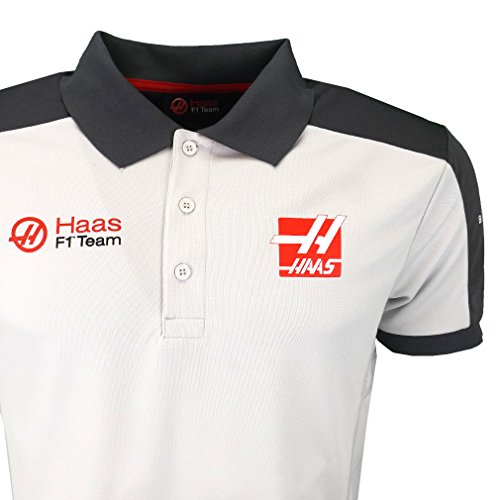 Haas F1 Racing Team Replica Polo Shirt Grey Official 2016