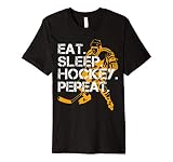 Eat Sleep Hockey Repeat T-Shirt Ice Hockey Lover Shirt Gift